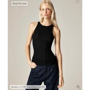 J. Crew Alex Eagle X J.Crew ribbed shell tank top in merino wool Black NWT XS